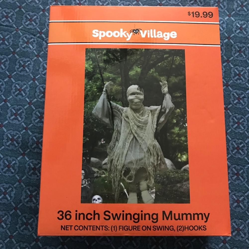 Spooky Village 36” Swinging Mummy NWT